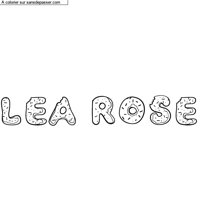 Coloriage prénom personnalisé "Lea Rose" par un invité
