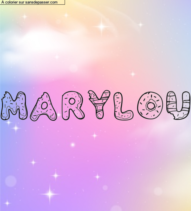Coloriage prénom personnalisé "Marylou" par un invité