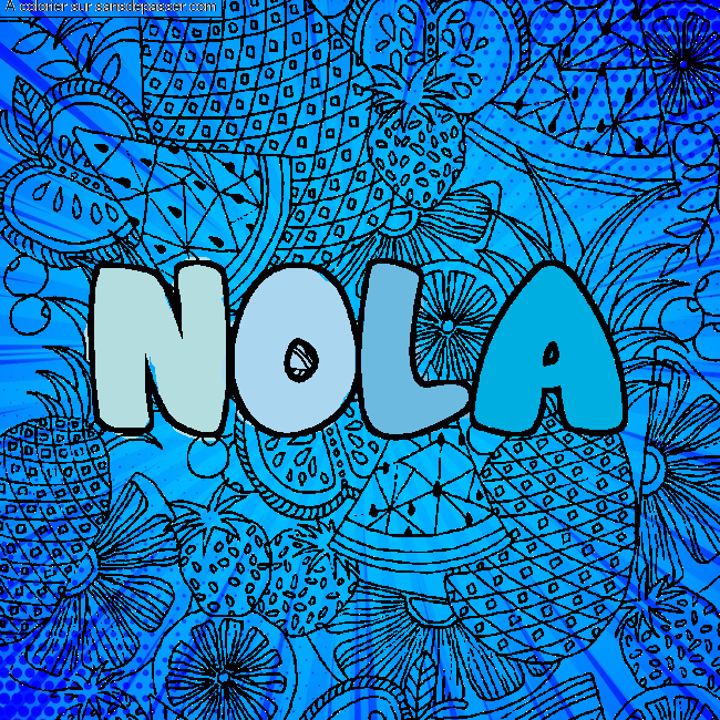 Coloriage Coloriage pr&eacute;nom NOLA - d&eacute;cor Mandala fruits par un invit&eacute;