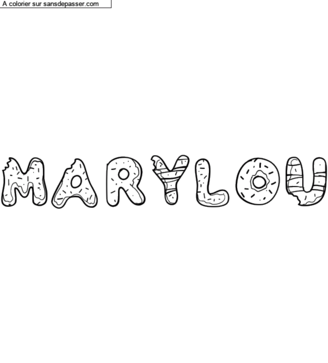 Coloriage personnalisé "Marylou" par un invité