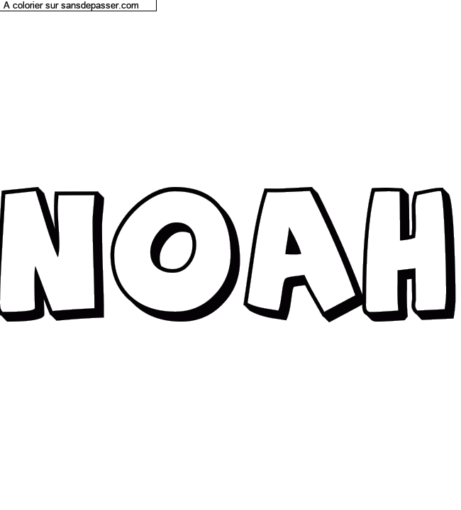 Coloriage personnalis&eacute; "Noah" par un invit&eacute;
