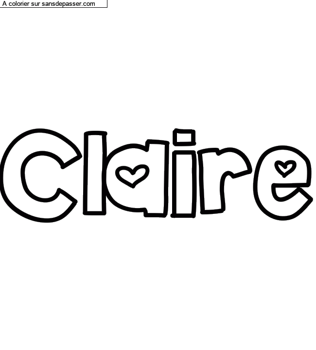 Coloriage prénom personnalisé "Claire" par un invité