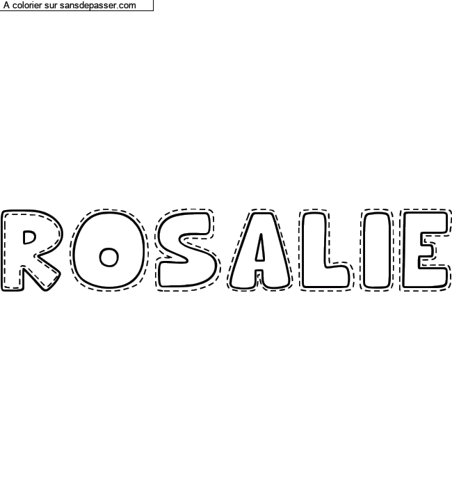 Coloriage prénom personnalisé "Rosalie" par un invité