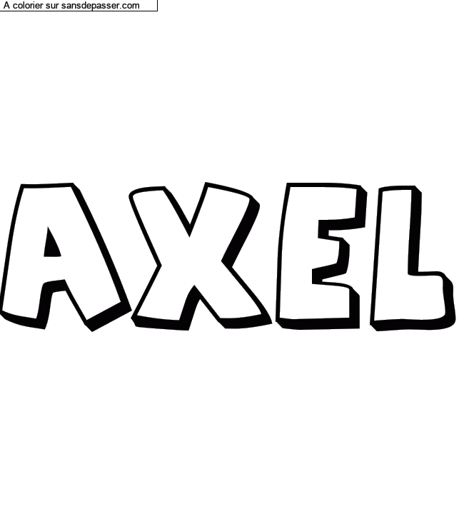 Coloriage prénom personnalisé "Axel" par un invité