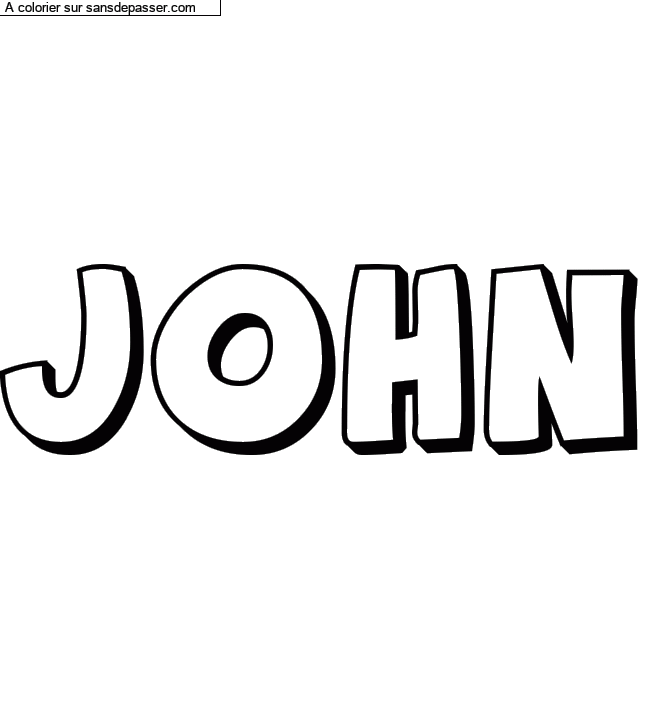 Coloriage prénom personnalisé "John" par un invité