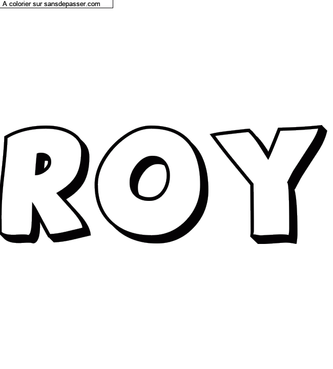 Coloriage prénom personnalisé "Roy" par un invité