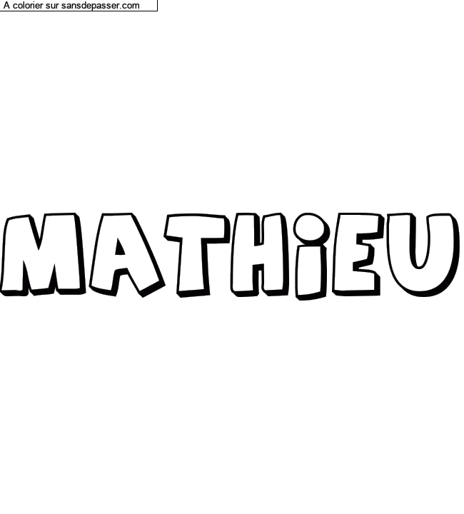 Coloriage prénom personnalisé "Mathieu" par un invité