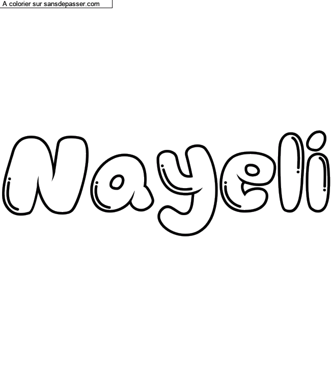 Coloriage prénom personnalisé "Nayeli" par un invité