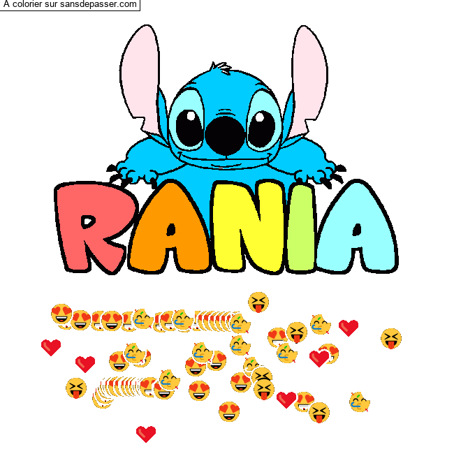 Coloriage RANIA - d&eacute;cor Stitch