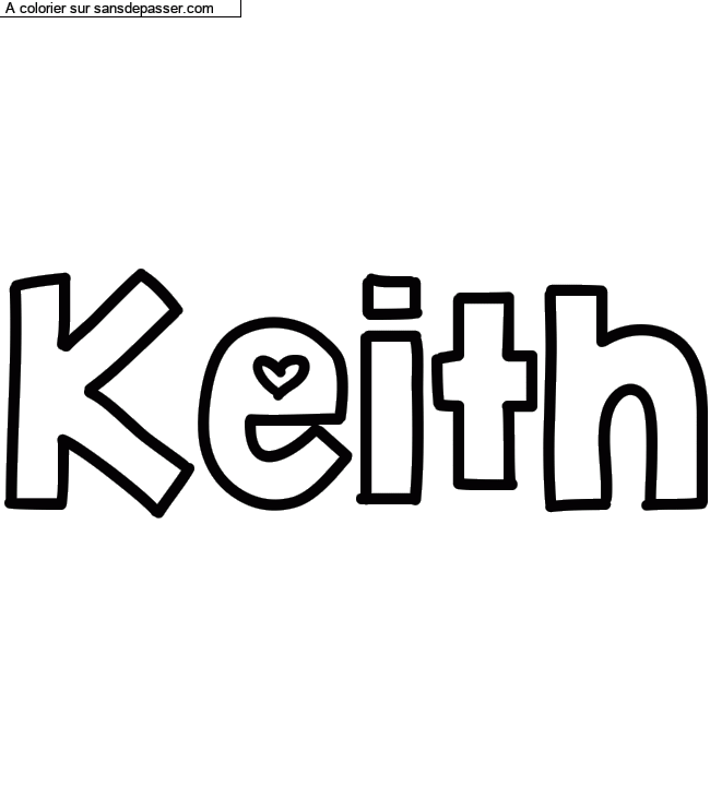 Coloriage personnalisé "Keith" par un invité