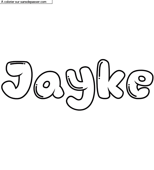 Coloriage prénom personnalisé "Jayke" par Laulaux0x
