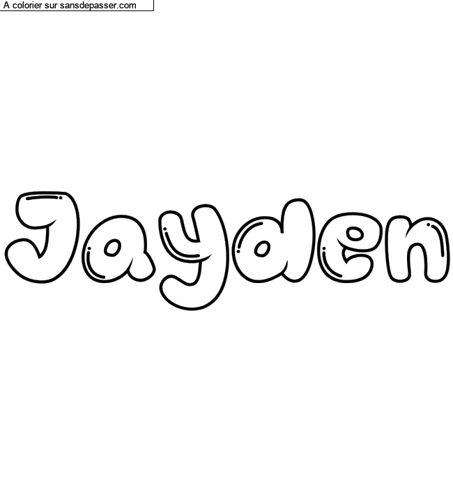 Coloriage prénom personnalisé "Jayden" par Laulaux0x