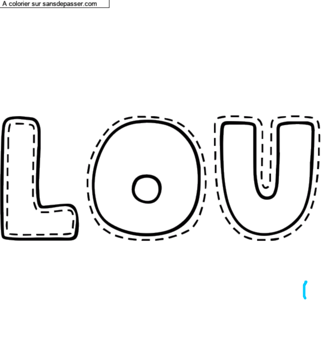 Coloriage prénom personnalisé "Lou" par un invité