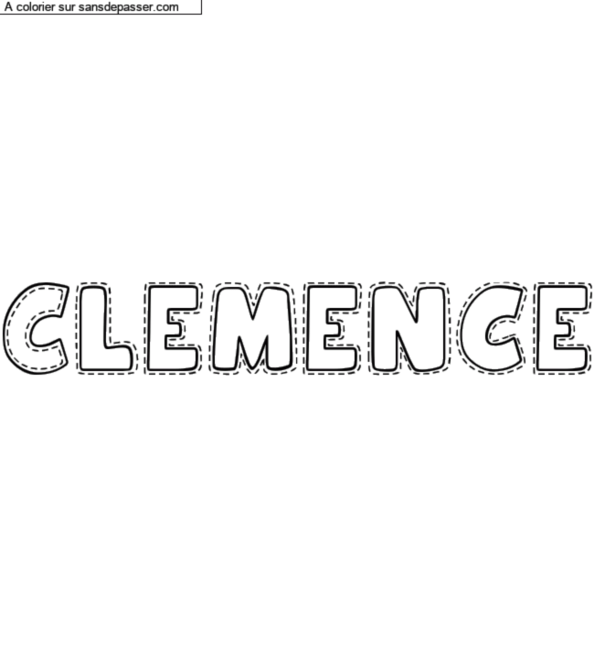Coloriage prénom personnalisé "Clemence" par un invité