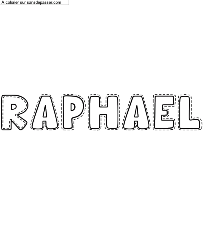 Coloriage prénom personnalisé "Raphael" par un invité