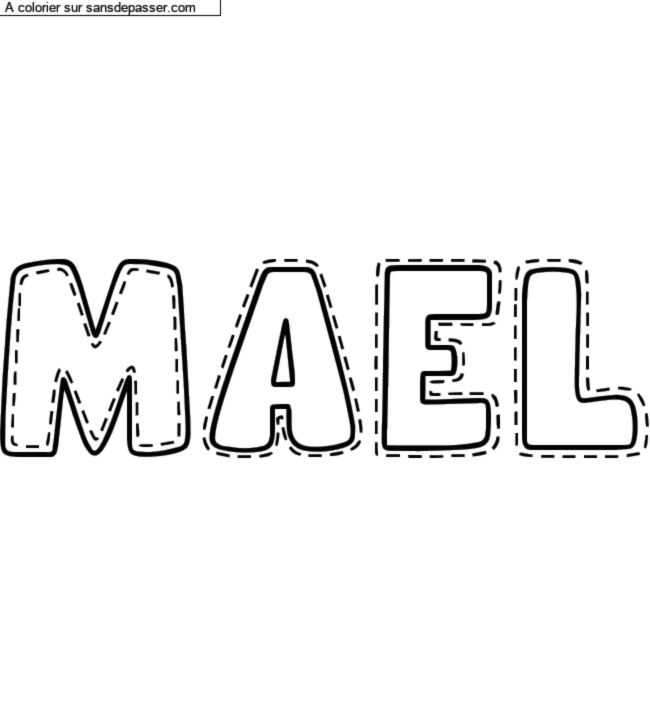 Coloriage prénom personnalisé "Mael" par un invité