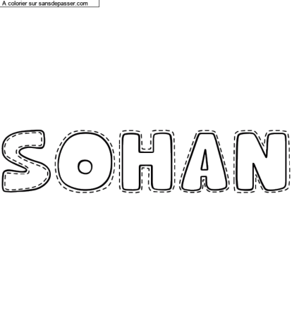 Coloriage personnalisé "Sohan" par un invité