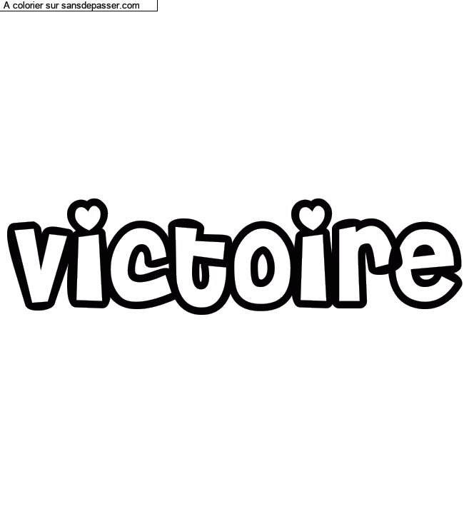 Coloriage pr&eacute;nom personnalis&eacute; "Victoire" par un invit&eacute;