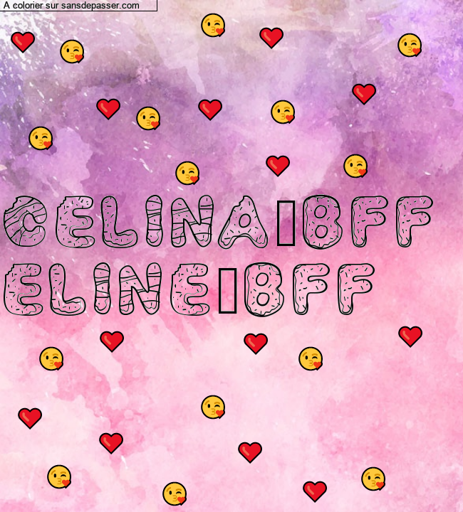 Coloriage pr&eacute;nom personnalis&eacute; "CELINA:BFF 
ELINE:BFF" par un invit&eacute;