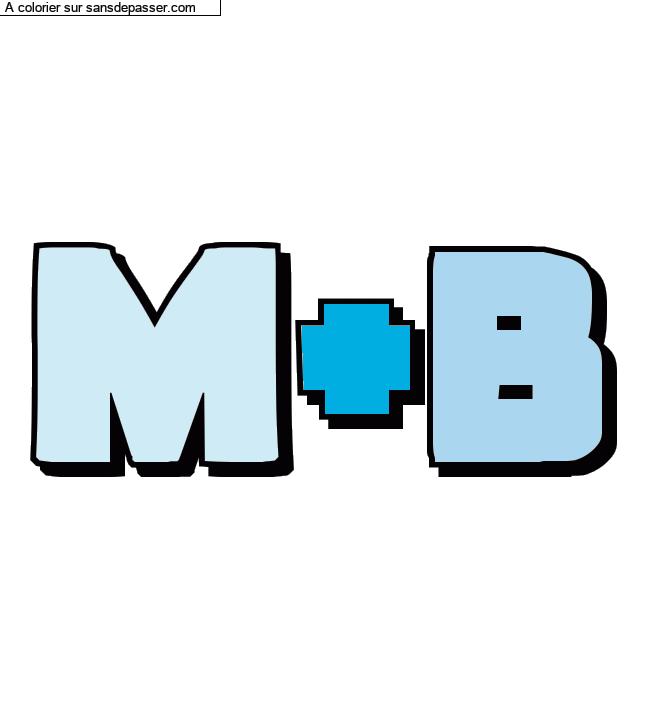 Coloriage prénom personnalisé "M+B" par un invité