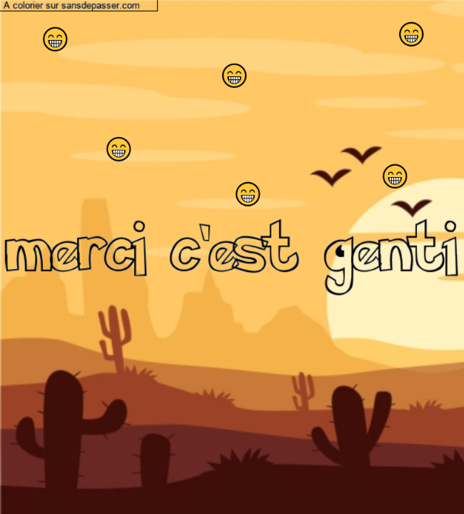 Coloriage pr&eacute;nom personnalis&eacute; "merci c'est genti" par un invit&eacute;