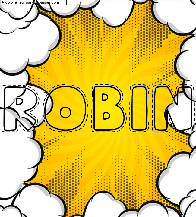 Coloriage prénom personnalisé "robin" par un invité