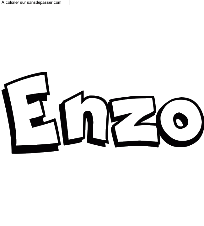 Coloriage pr&eacute;nom personnalis&eacute; "Enzo" par un invit&eacute;