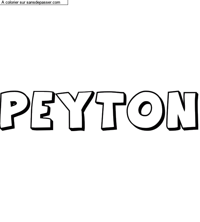 Coloriage pr&eacute;nom personnalis&eacute; "Peyton" par un invit&eacute;