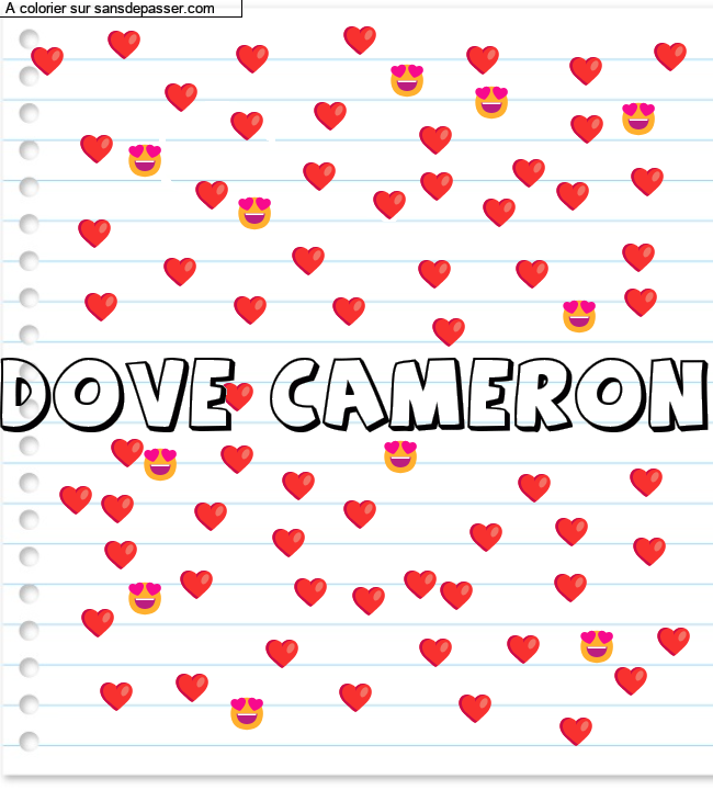 Coloriage pr&eacute;nom personnalis&eacute; "Dove Cameron" par lise50