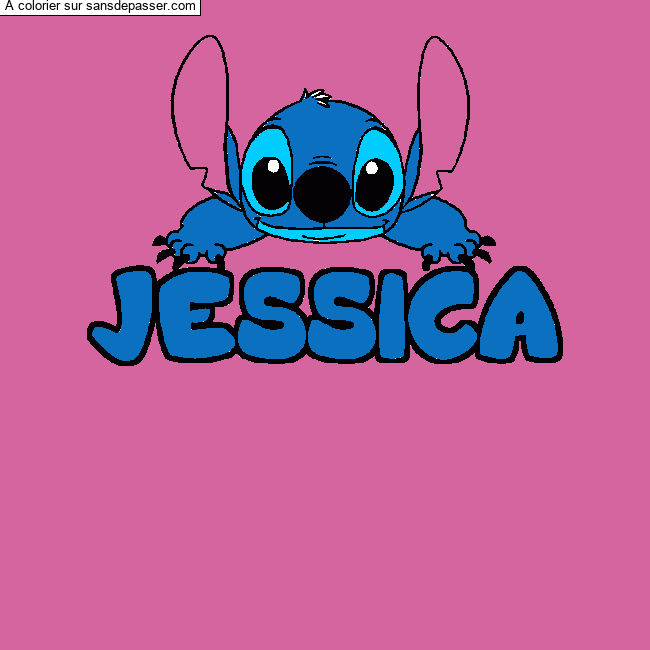 Coloriage Coloriage pr&eacute;nom JESSICA - d&eacute;cor Stitch par un invit&eacute;