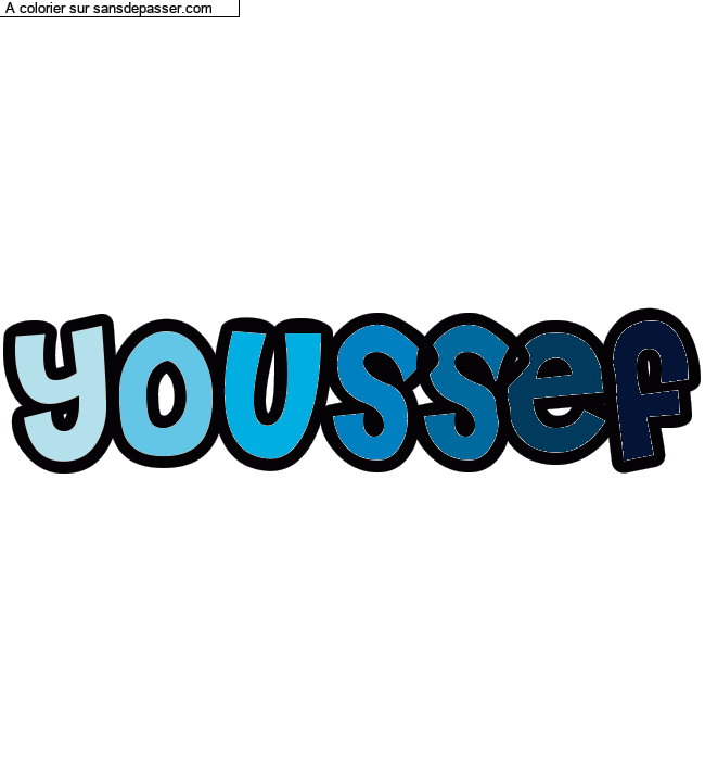 Coloriage pr&eacute;nom personnalis&eacute; "Youssef" par un invit&eacute;