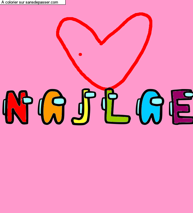 Coloriage pr&eacute;nom personnalis&eacute; "NAJLAE" par un invit&eacute;