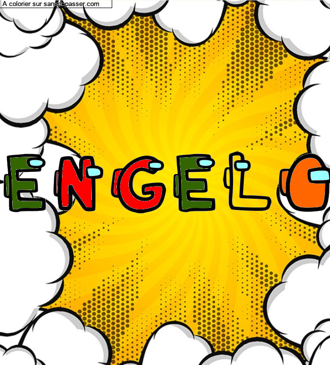 Coloriage pr&eacute;nom personnalis&eacute; "ENGELO" par un invit&eacute;