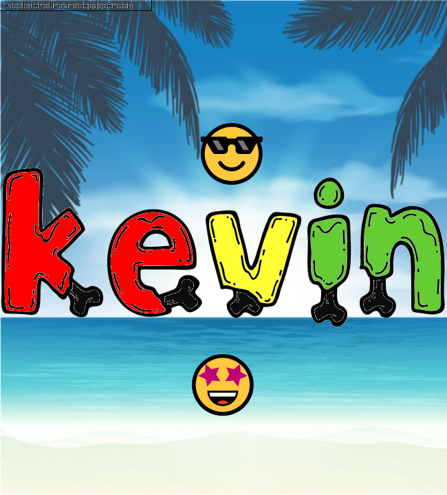 Coloriage pr&eacute;nom personnalis&eacute; "kevin" par un invit&eacute;