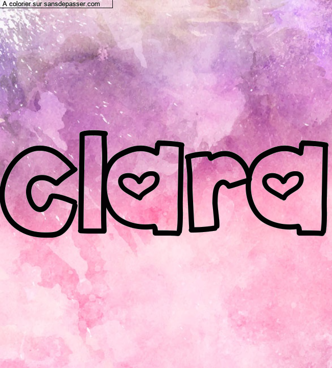 Coloriage pr&eacute;nom personnalis&eacute; "clara" par MA&Ecirc;LISEBlack