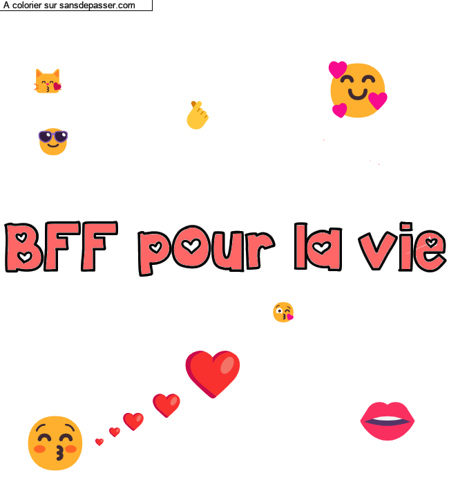 Coloriage pr&eacute;nom personnalis&eacute; "BFF pour la vie" par un invit&eacute;