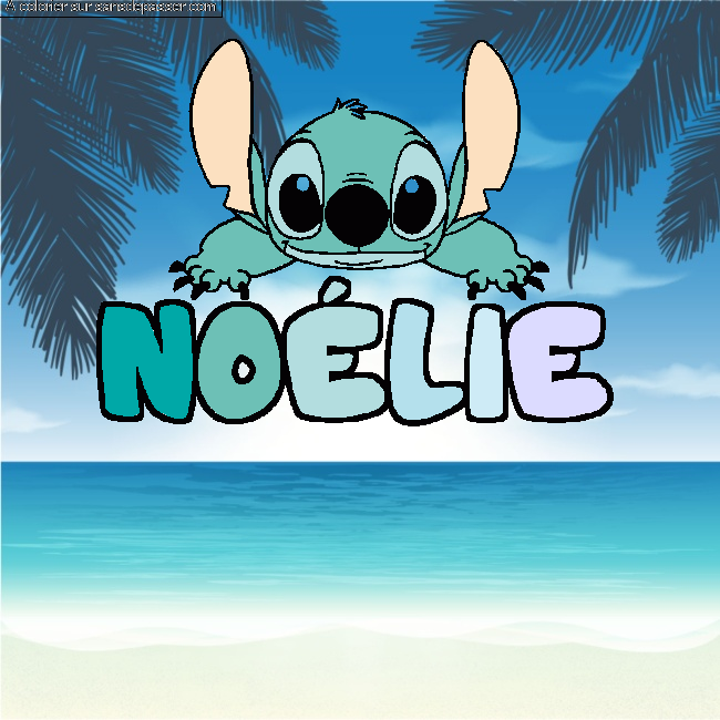 Coloriage NO&Eacute;LIE - d&eacute;cor Stitch