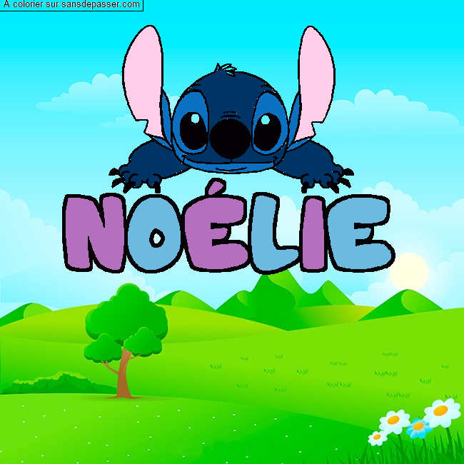 Coloriage NO&Eacute;LIE - d&eacute;cor Stitch