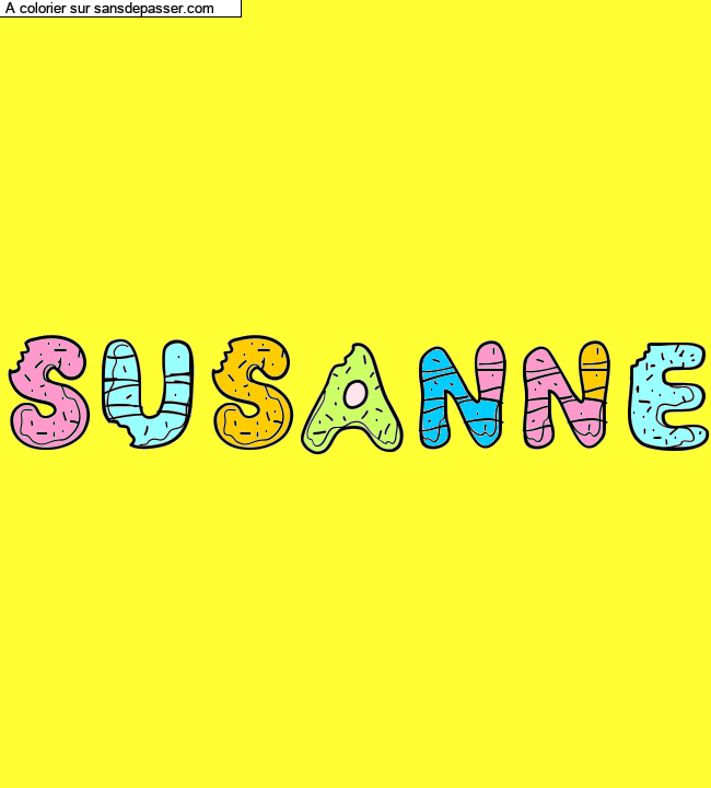 Coloriage pr&eacute;nom personnalis&eacute; "susanne" par un invit&eacute;
