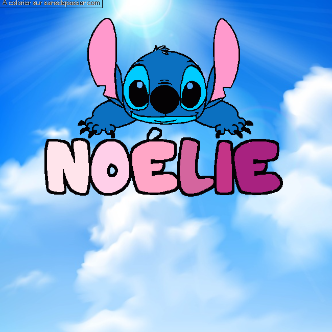 Coloriage NO&Eacute;LIE - d&eacute;cor Stitch