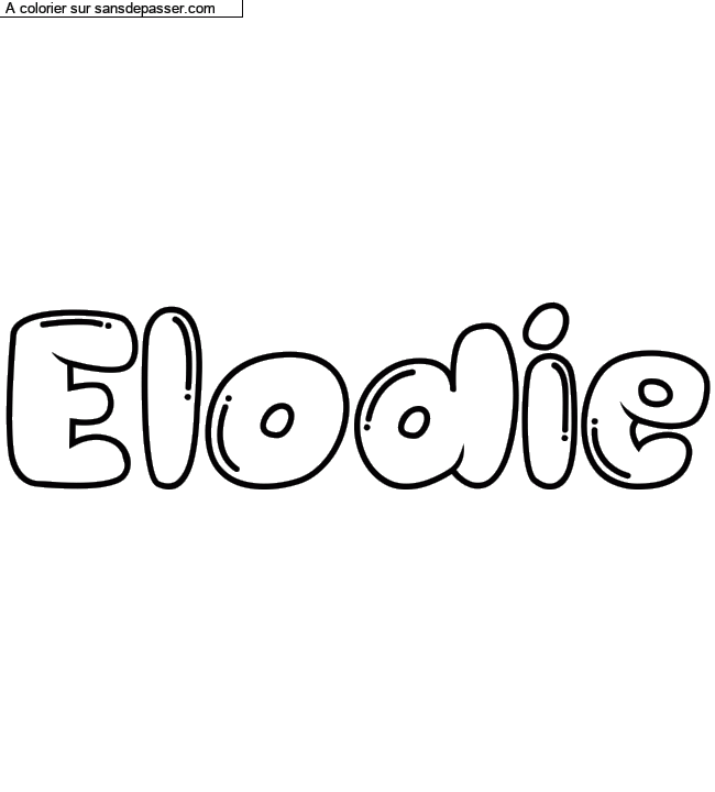 Coloriage pr&eacute;nom personnalis&eacute; "Elodie" par elinouch16