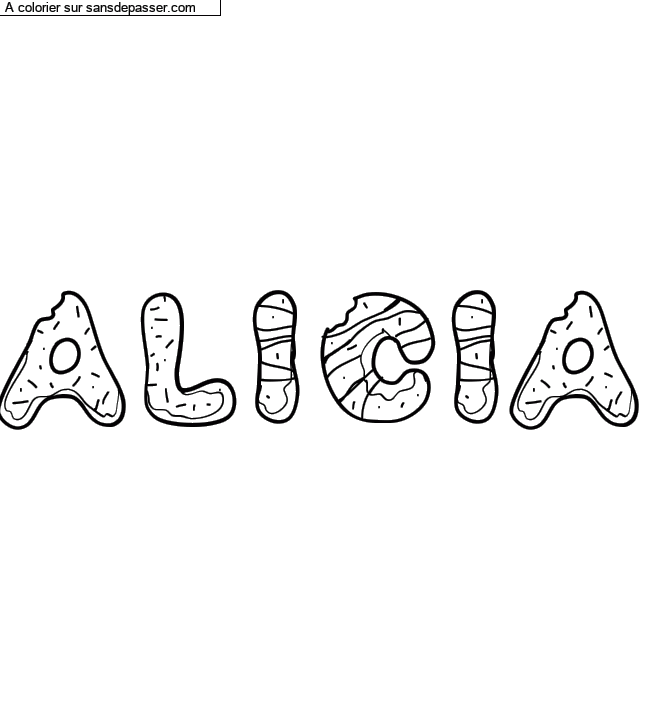 Coloriage pr&eacute;nom personnalis&eacute; "Alicia" par elinouch16