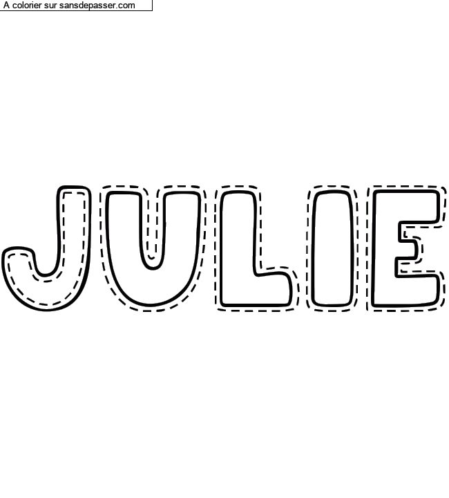 Coloriage pr&eacute;nom personnalis&eacute; "Julie" par elinouch16