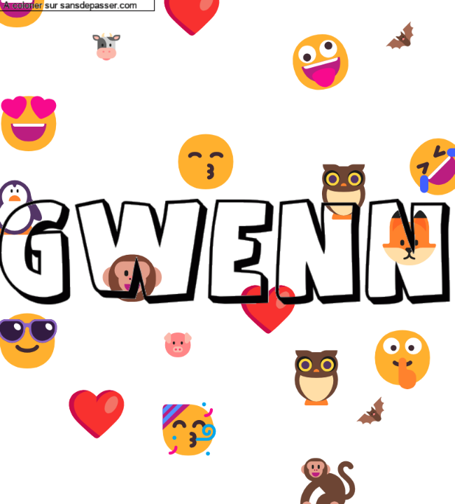 Coloriage pr&eacute;nom personnalis&eacute; "GWENN" par un invit&eacute;