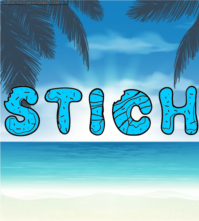 Coloriage pr&eacute;nom personnalis&eacute; "stich" par deldou