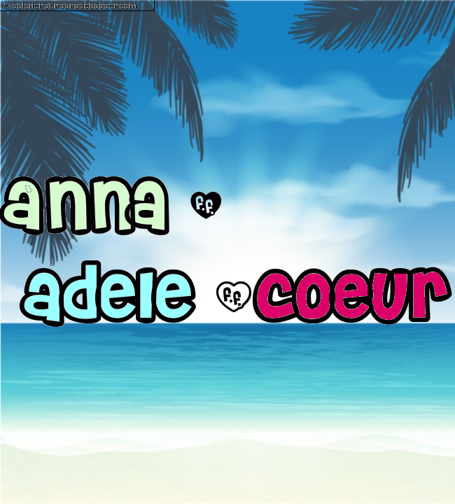 Coloriage pr&eacute;nom personnalis&eacute; "anna +
 adele *coeur" par deldou