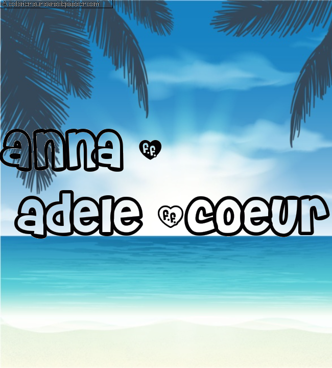 Coloriage pr&eacute;nom personnalis&eacute; "anna +
 adele *coeur" par deldou