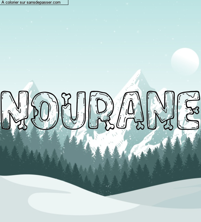 Coloriage pr&eacute;nom personnalis&eacute; "NOURANE" par un invit&eacute;