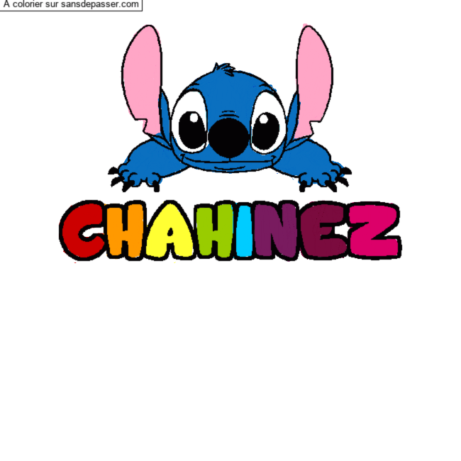 Coloriage CHAHINEZ - d&eacute;cor Stitch