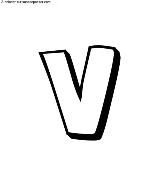 Coloriage pr&eacute;nom personnalis&eacute; "v" par un invit&eacute;